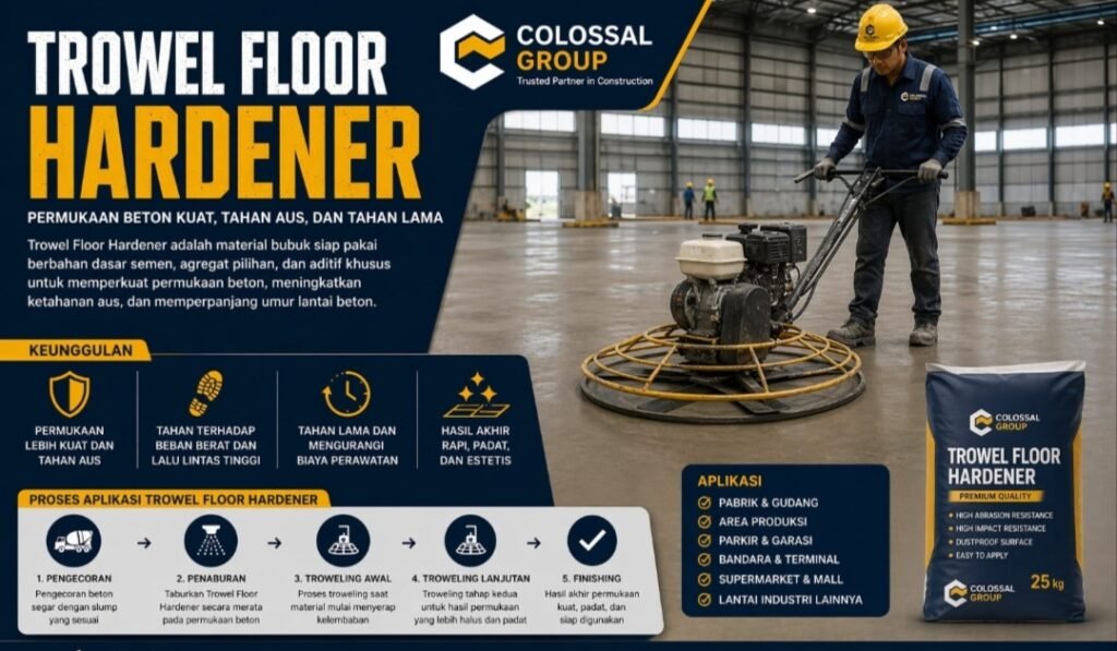 Hasil finishing trowel beton profesional COLOSSAL GROUP