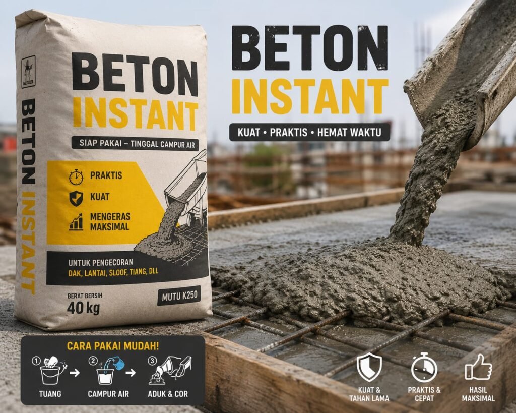 Penggunaan beton instan profesional COLOSSAL GROUP