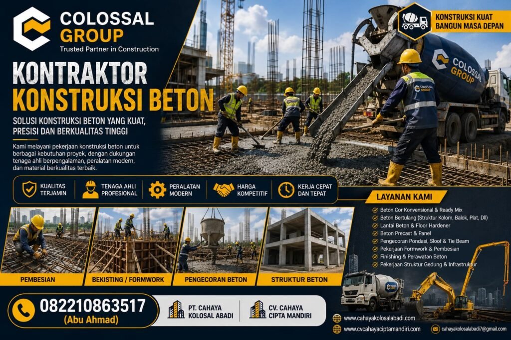 Proses Pengecoran Beton Readymix Sumedang
