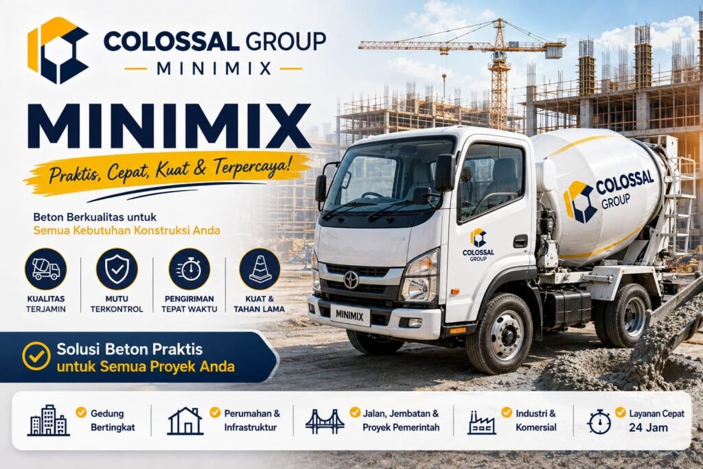 Truk Beton Minimix Sumedang di Lokasi Proyek